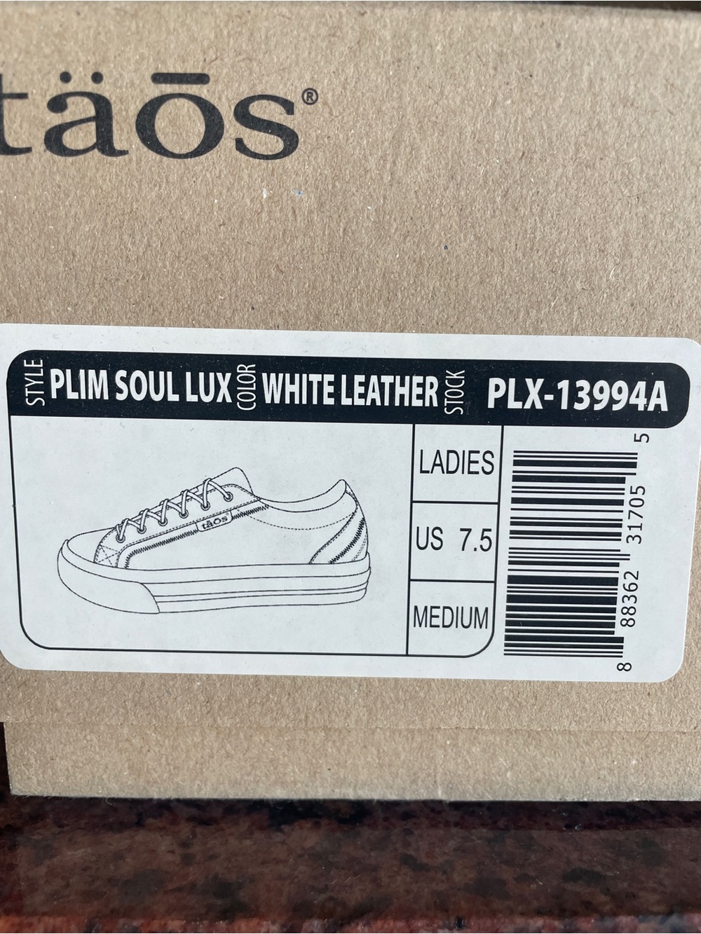 NIB Taos Plim Soul Lux White Leather Sneakers Women 7.5 - Picture 2 of 9